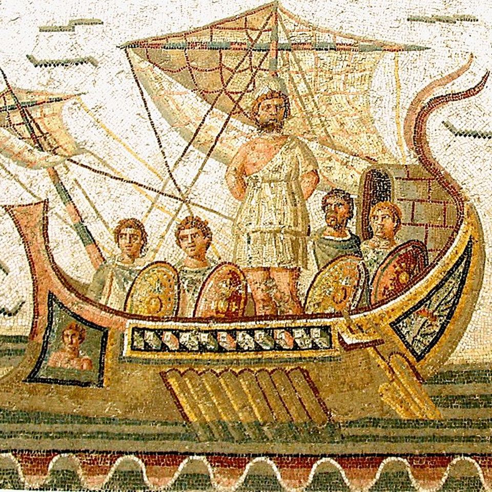 Mozaïek Romeins Schip