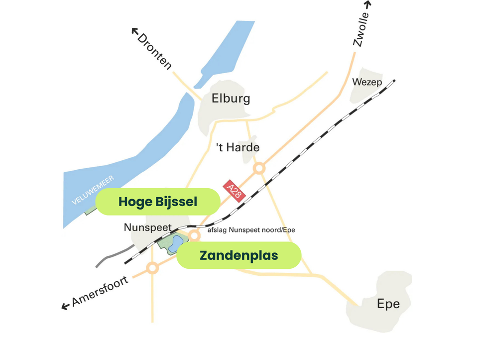 Kaart van route naar Hoge Bijssel