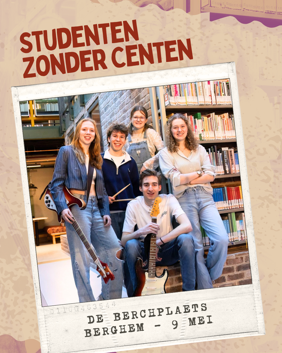 Bandjesavond poster Studenten zonder centen