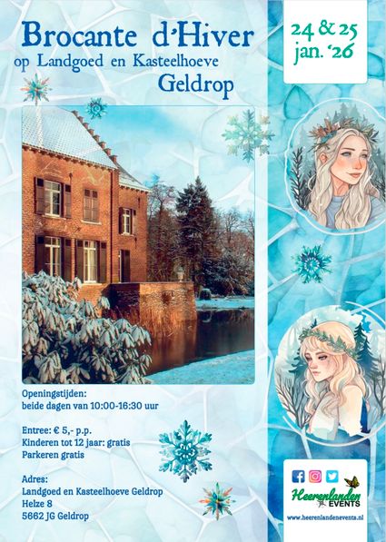 Flyer Brocante d'Hiver op Kasteel Geldrop 24 en 25 januari