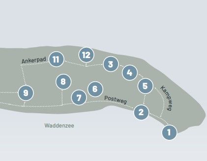 Kaart Vlieland route
