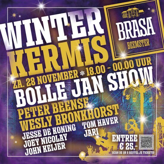 Een poster van de Winter Kermis van BRASA Beemster