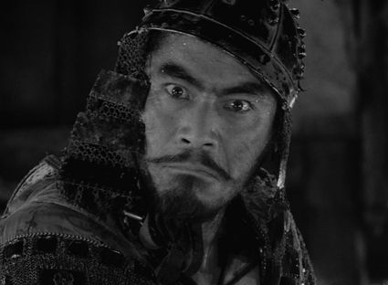 Akira Kurosawa Retrospectief, still uit film Seven Samurai. Samurai afgbeeld in zwart/wit