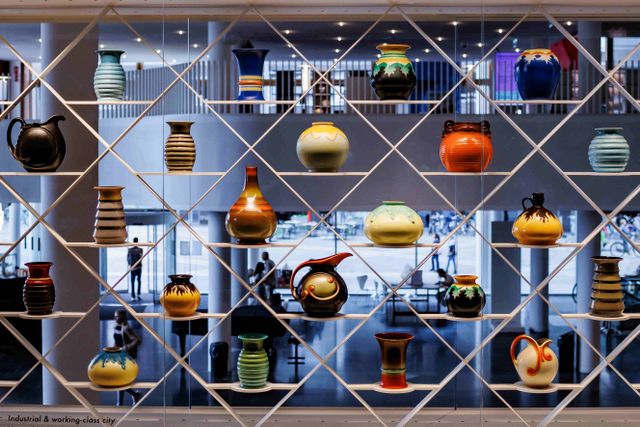 Maastricht Museum ceramics display case
