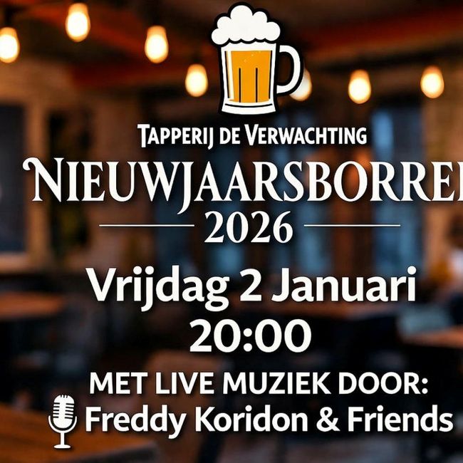 Nieuwjaarsborrel m.m.v Freddy Koridon Leon v Etten en Ronald de Jong