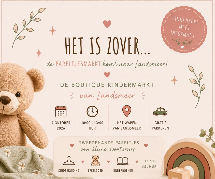 Poster voor pareltjesmarkt Landsmeer 26