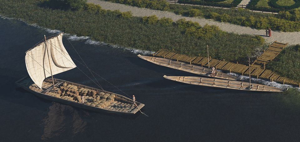 Tekening van Zwammerdamschepen