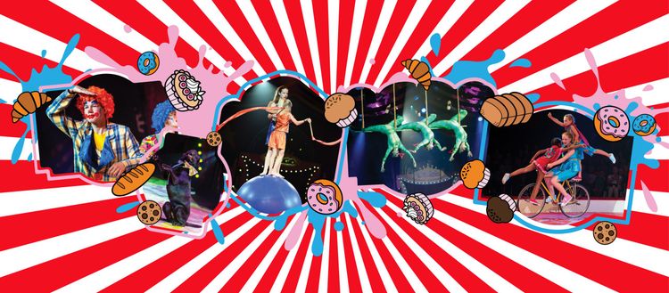 Affiche met circusartiesten