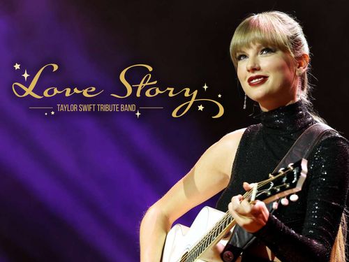 Zangeres Taylor Swift met een gitaar in haar hand