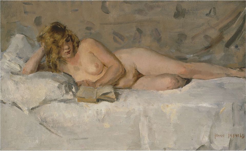 Schilderij 'Liggend naakt, Sjaantje van Ingen' van Isaac Israels