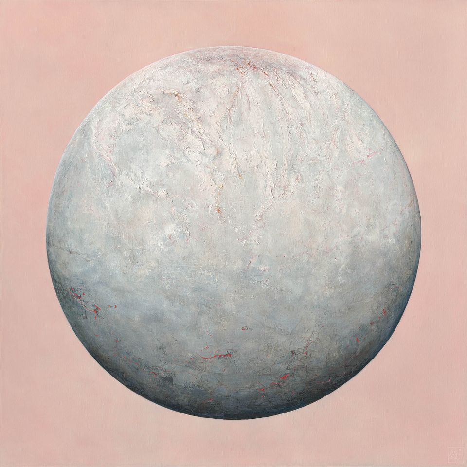 Olieverf op linnen, 150 x 150 cm