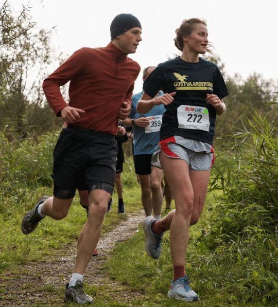 Renners tijdens de Oostvaardersrun