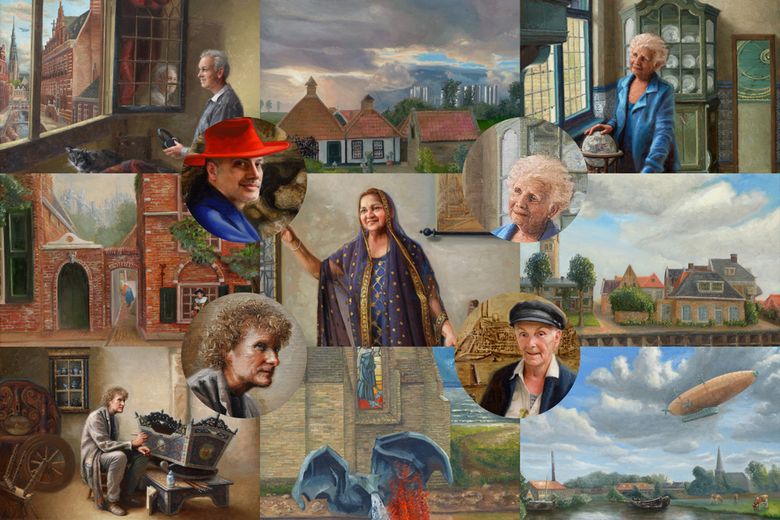 Algera & Westra - collage van de Elfstedenschilderijen