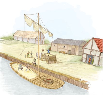 Overslaghaven in Goedereede. Tekening van Mikko Kriek.