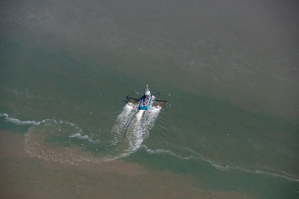 Foto van Waddenzee bovenaf