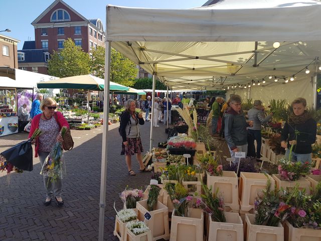 Op woensdagochtend en zaterdag kun je shoppen op de warenmarkt in het centrum van Wageningen.