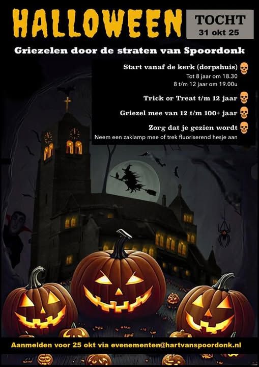 aankondiging halloweentocht Spoordonk