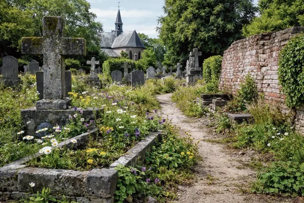 bloemen op het kerkhof