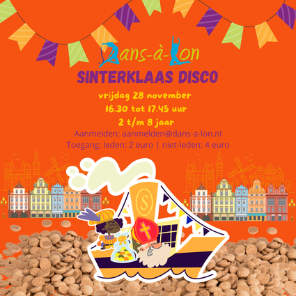 Sinterklaasdisco dans a lon 28 november