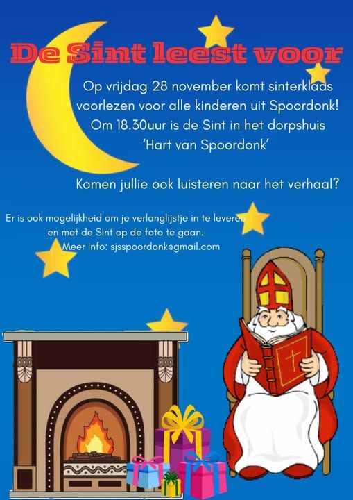 aankondiging voorlezen van Sinterklaas