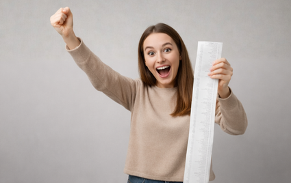 Vrouw met lange kassabon