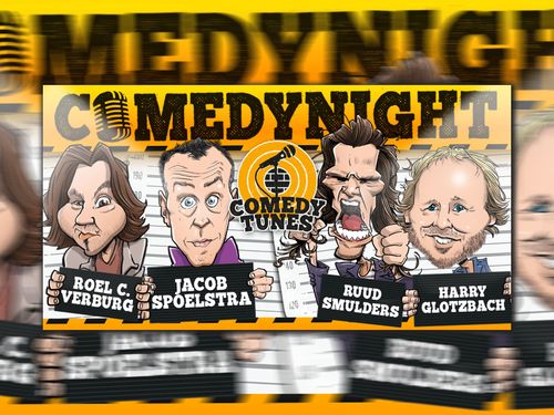 Een poster voor Comedy Nights in Volendam