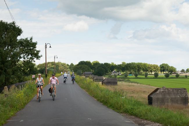 Foto van fietsers op de Diefdijk