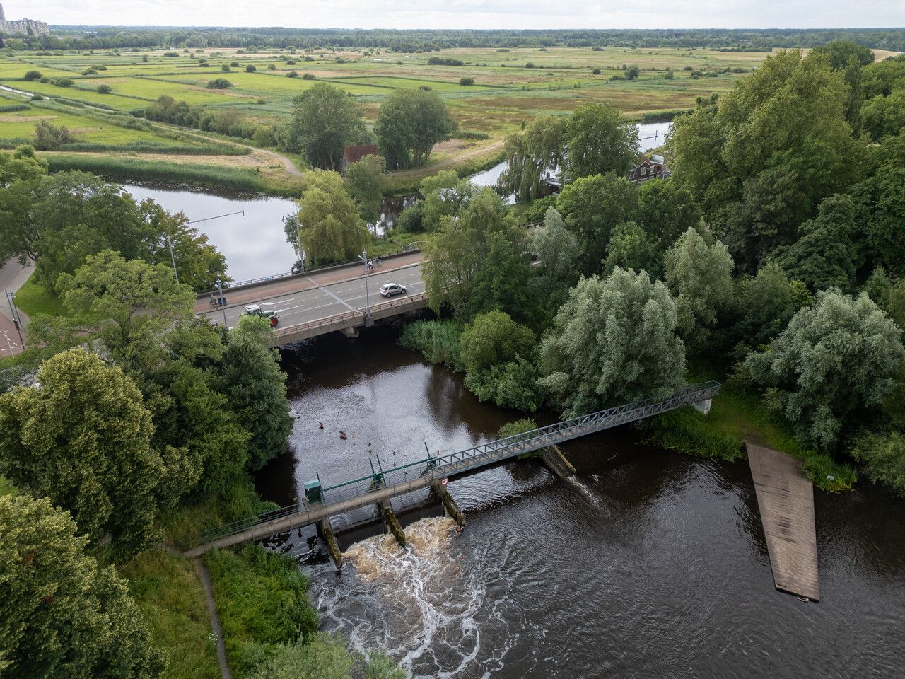 Dronebeeld van Vughterbrug