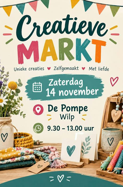 Creatieve Markt in Dorpshuis De Pompe
