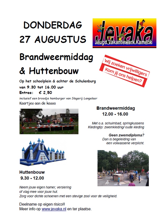 Brandweermiddag en Huttenbouw Kamerik