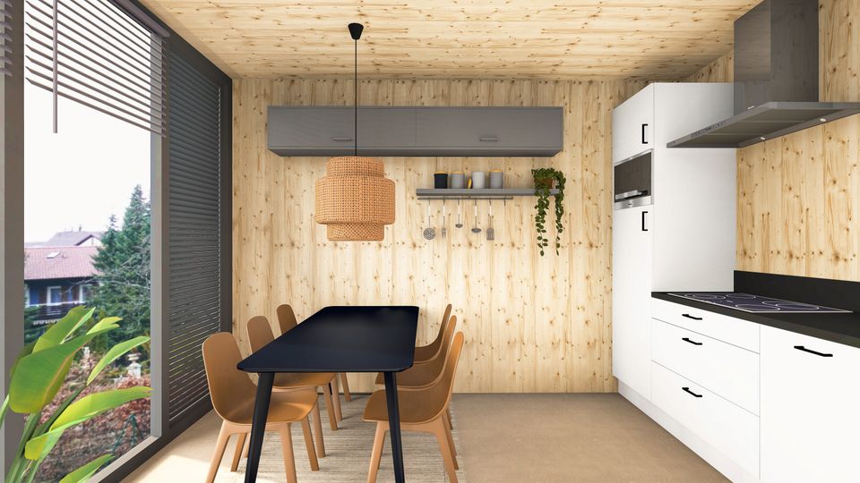 De keuken van een Startblock woning in Marknesse, Flevoland