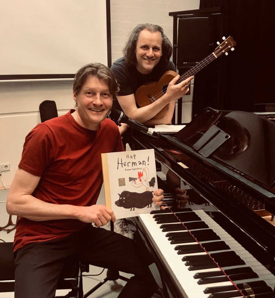 Acteur Harpert Michielsen en muzikant Joost Brouwer