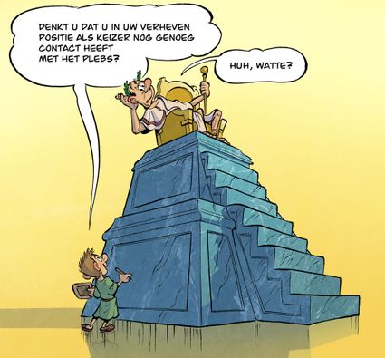Illustratie / strip interview Romeinse keizer
