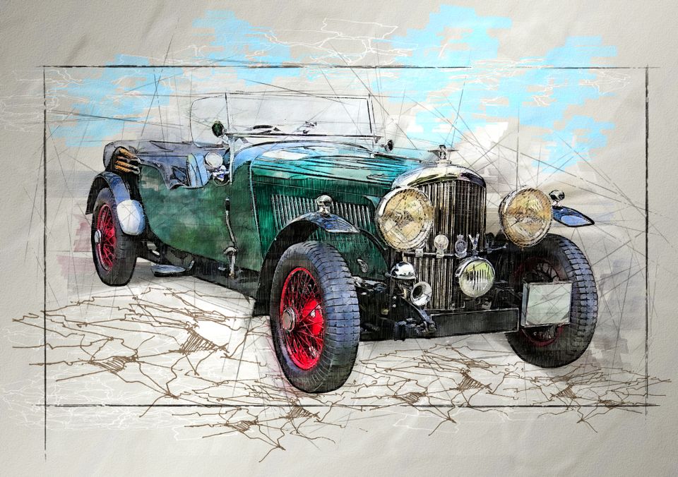 Oldtimer getekend