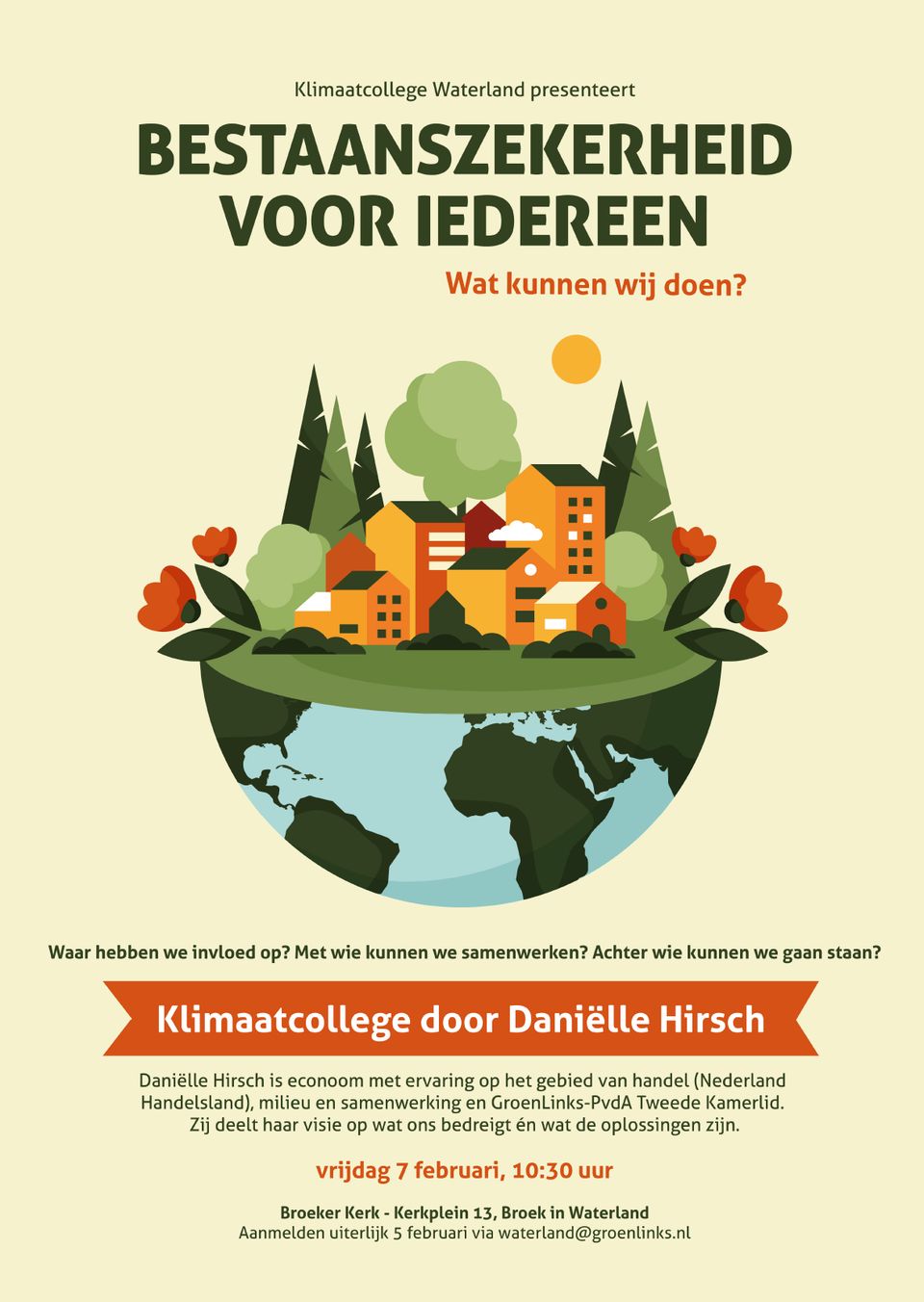 Een poster voor een lezing