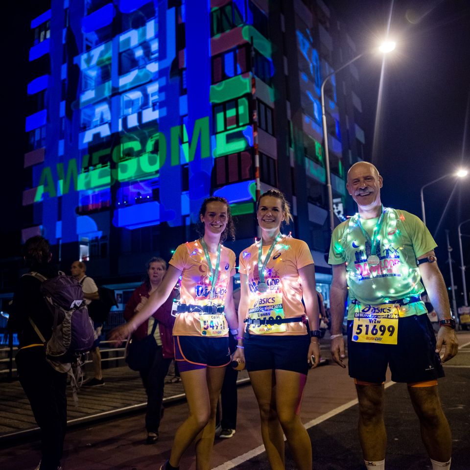 Damloop Zaandam Night Night run fun nacht avond Zaandam licht sportief rennen hardlopen Zaanstad Dam tot Dam
