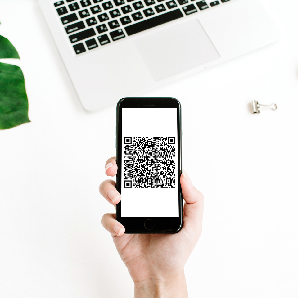 Mockup van de Canva QRcode izi.Travel voor Discover Almere