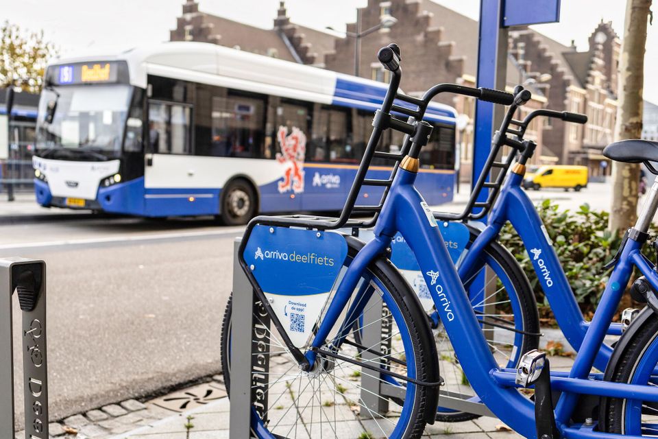 Maastricht station Arriva bus and shared bikes