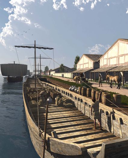 Impressie van een loskade in Voorburg.