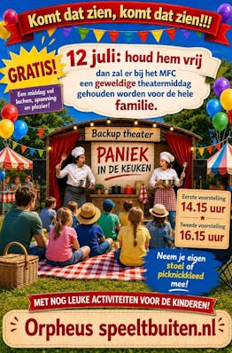 Gratis buitentheatervoorstelling voor het hele gezin in Klarenbeek