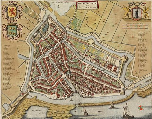 Een kaart van het vroegere Monnickendam