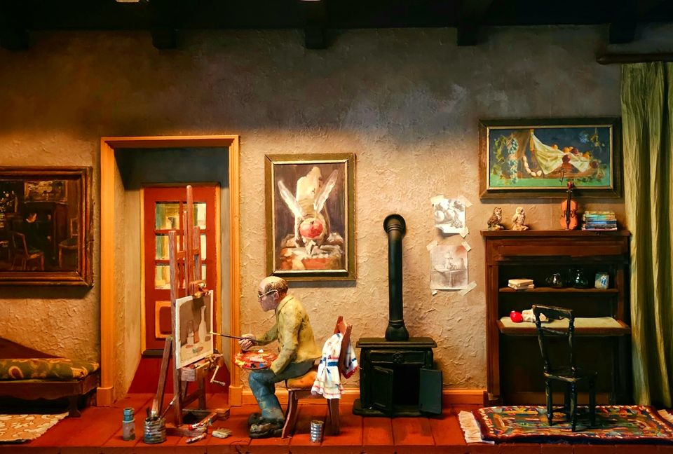 Miniwereld van het atelier van Lodewijk Bruckman