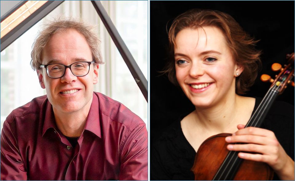 Foto's van pianist Sander Leeuwenburgh en violiste Marjolein van Dingstee