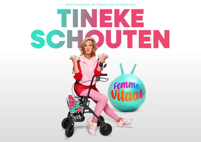 Tineke Schouten op een rollator