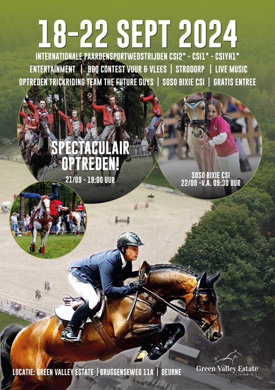 Affiche internationale paarden wedstrijden