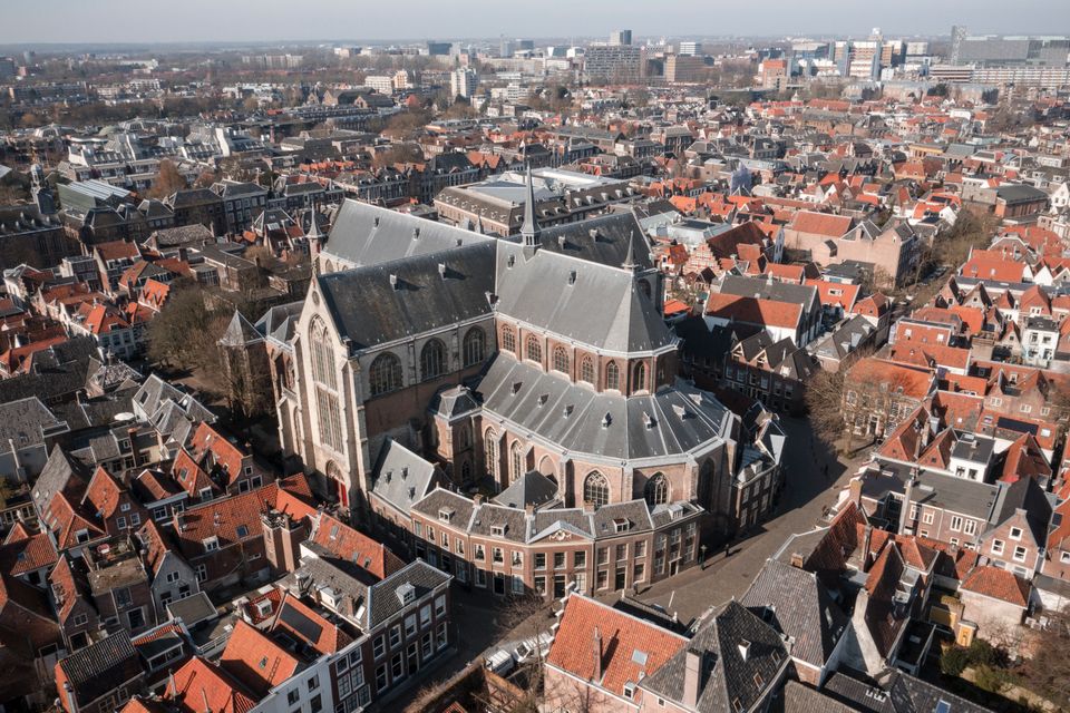 Pieterskerk Leiden bovenaf