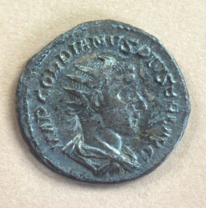 Munt van Gordianus III, gevonden in de wijk Welleveld.