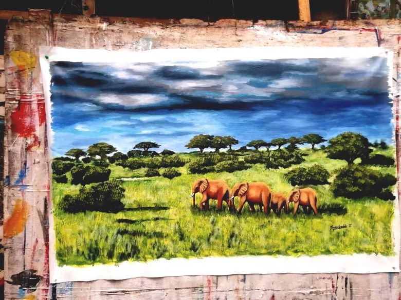 Schilderij van de Afrikaanse schilder Johnmary Kyambadde