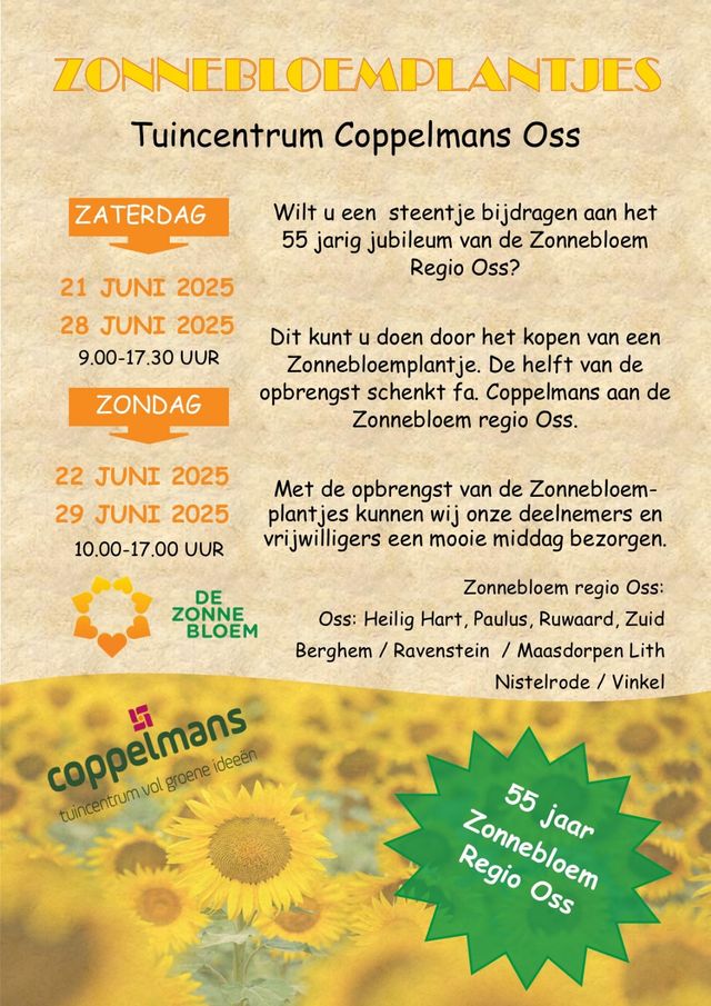 Poster Zonnebloemverkoop Jubileum actie