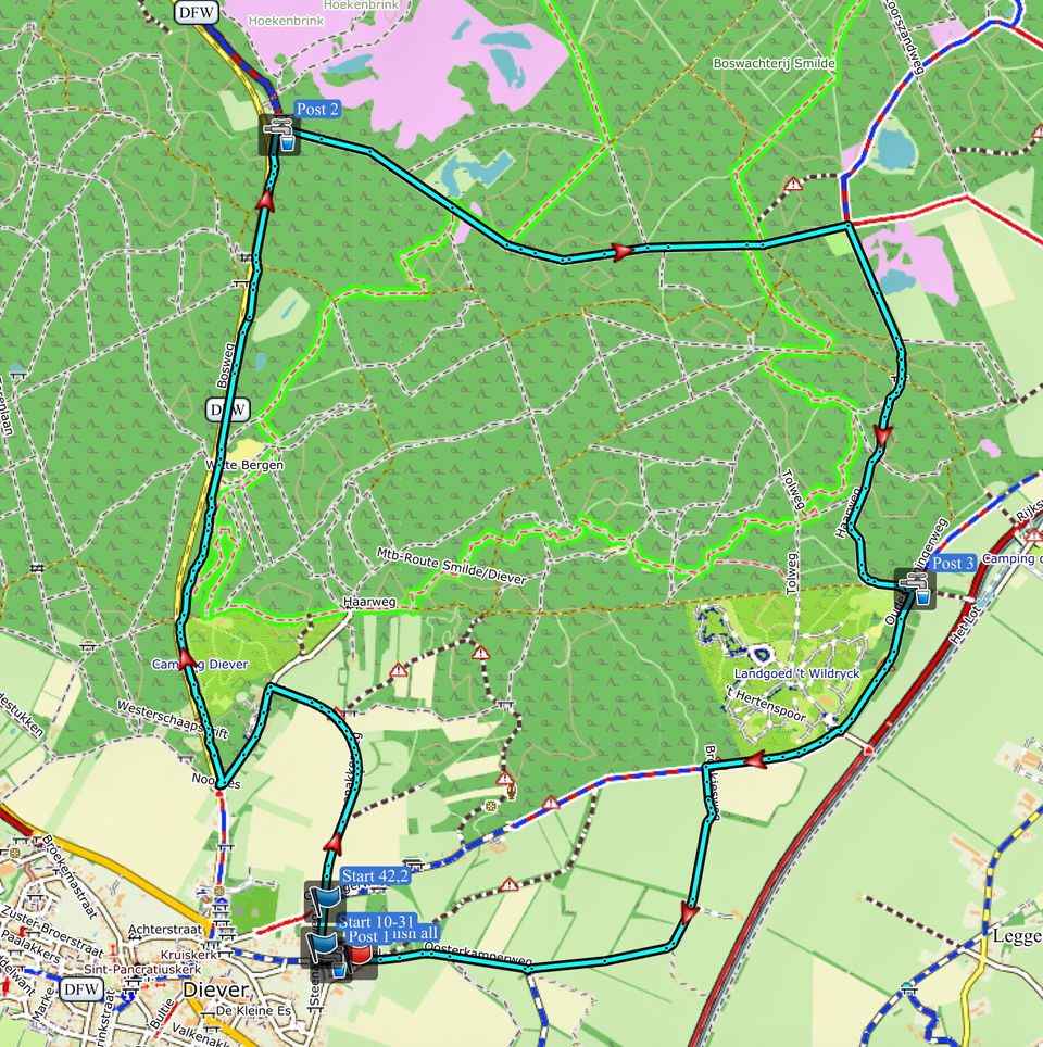 Routekaart Midzomeravond marathon
